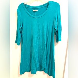 Joan Vass New York teal tunic top